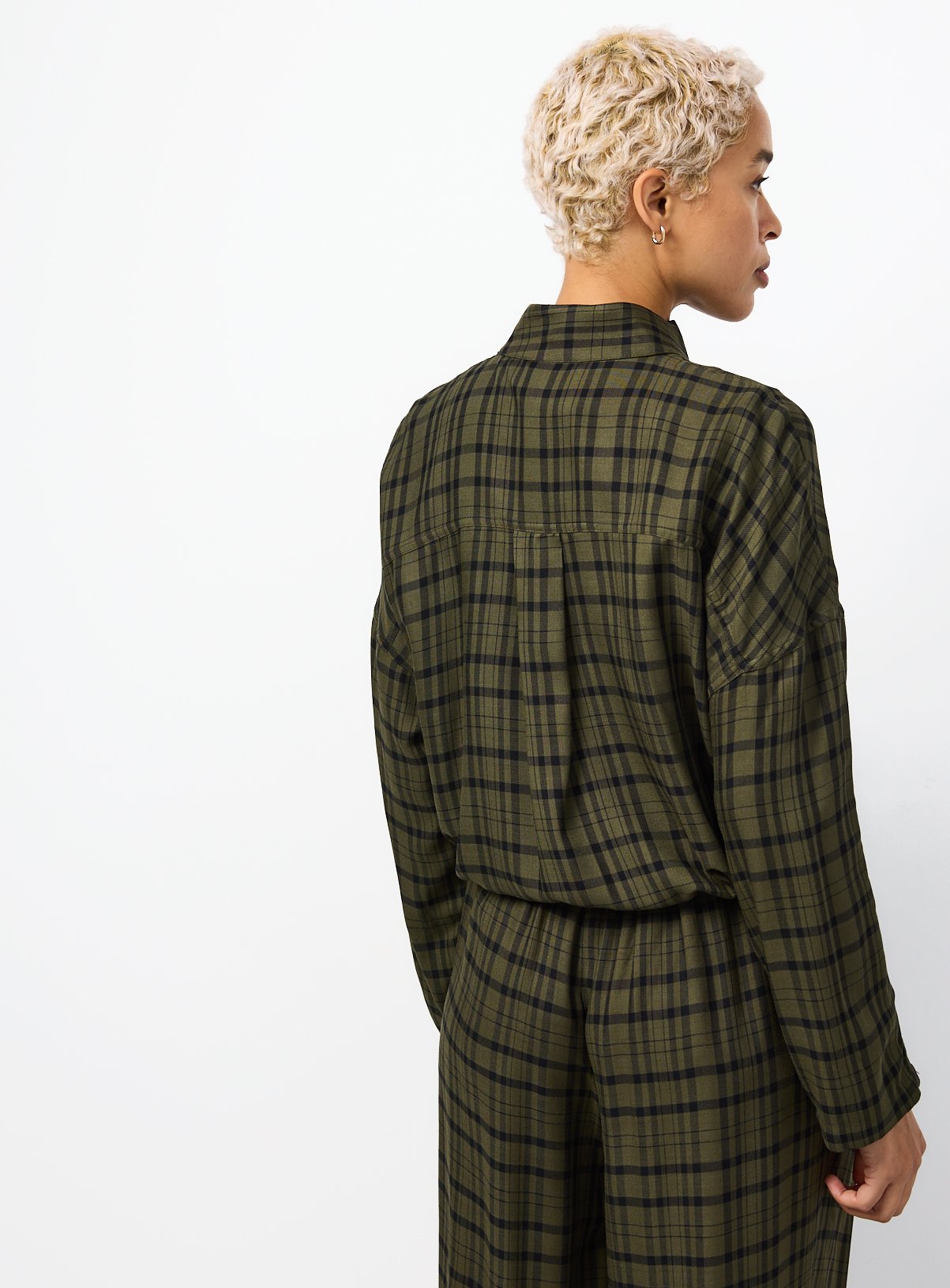 Green Check Funnel Neck Shacket 16 - Image 4 thumbnail